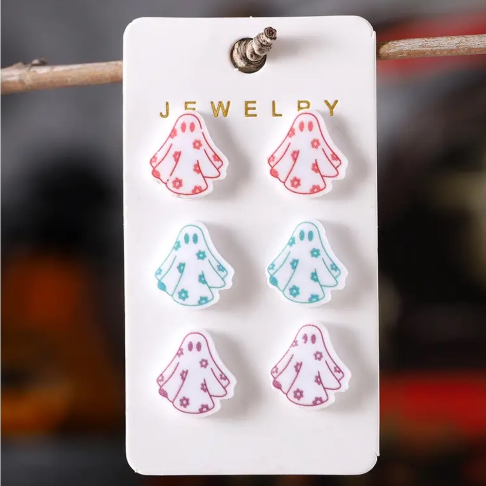 Spooky Ghost Earrings - 3 Pairs
